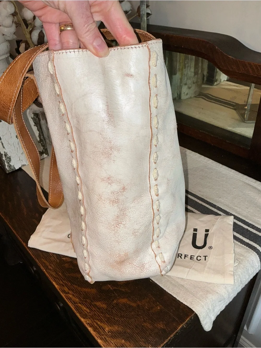 Bed Stu Leather Stevie Tote Shoulder Bag Nectar Lux Tan Rustic Retail $255